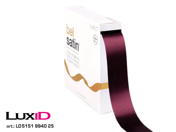 Bel satin 25 bordeaux 40mm x 100m